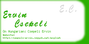 ervin csepeli business card